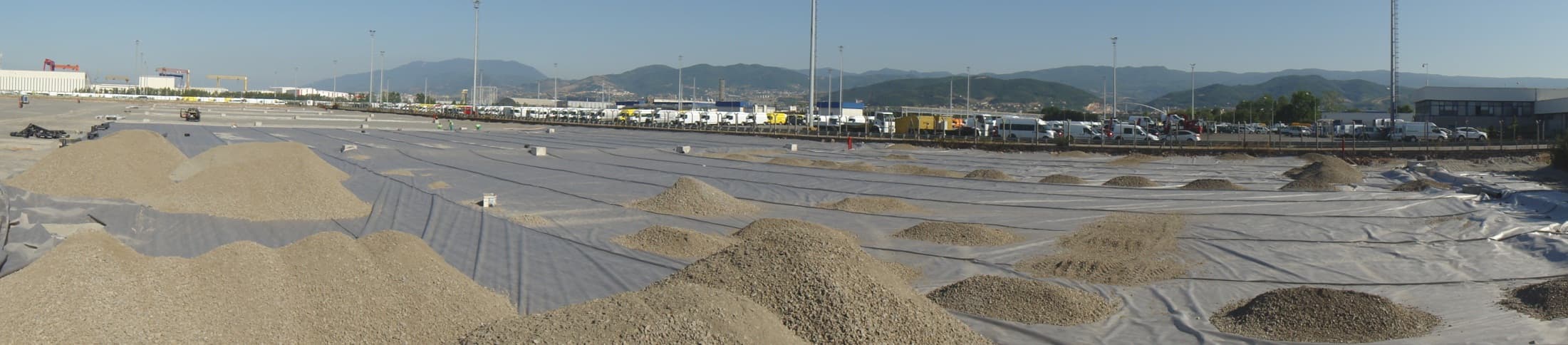 Otopark sahası, geotekstil uygulaması